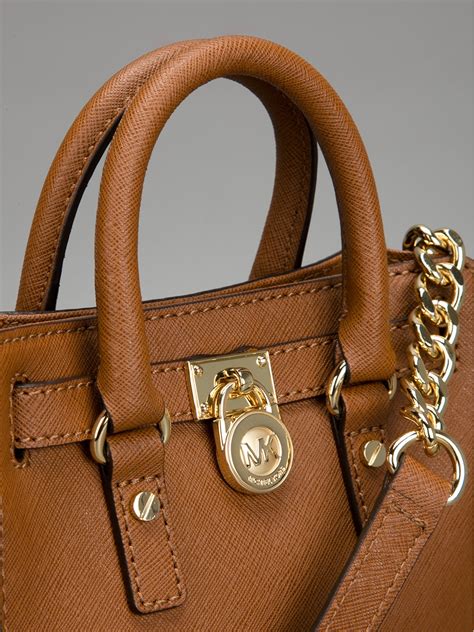 michael kors hamilton bag brown|Michael Kors Hamilton studded bag.